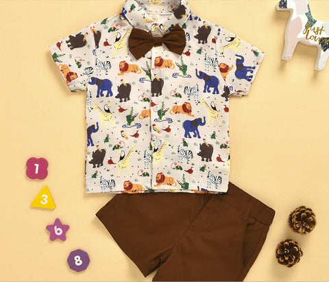 Playful Shirt and Shorts Set