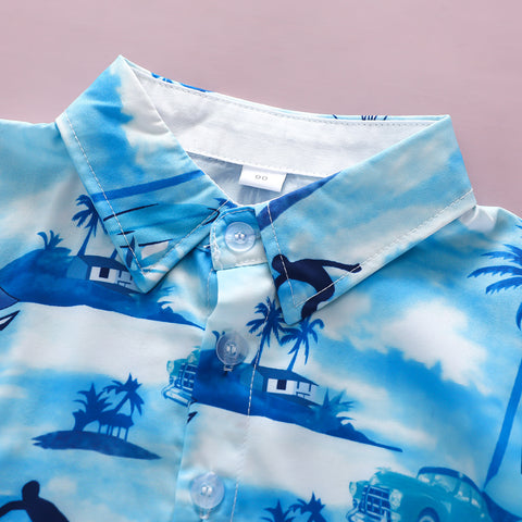 Shirt and Shorts Seaside Print Set