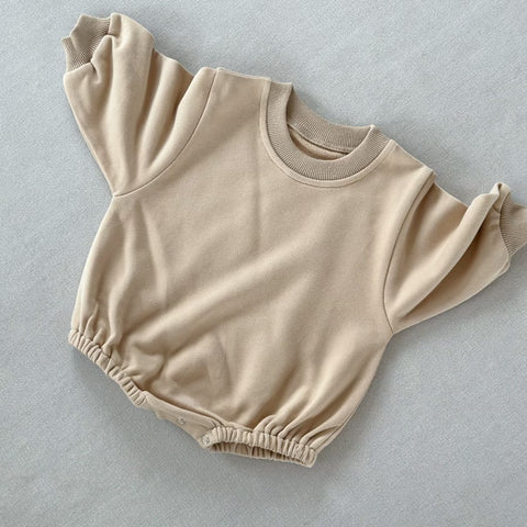 Soft Cotton Crewneck Romper