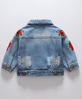 Cotton Denim Jacket Blossom Embroidery