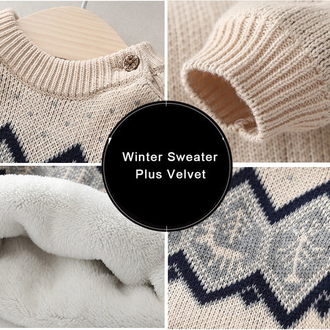 Warm & Cozy Fleece Lining Knitted Sweater