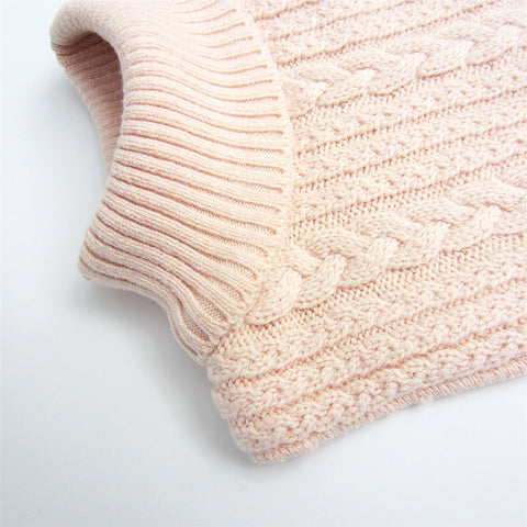 Warm ribbed knit neck warmer with braided texture