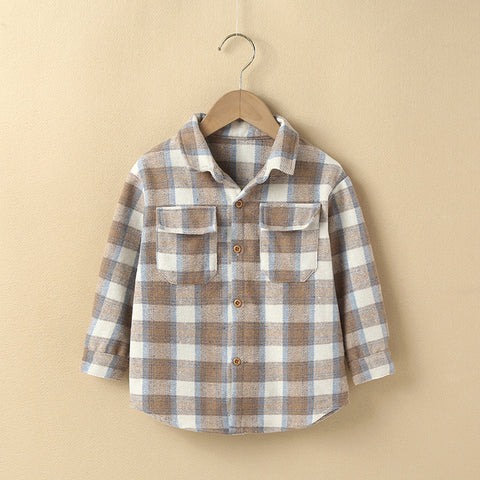 Cotton Plaid Button-Down Shirt