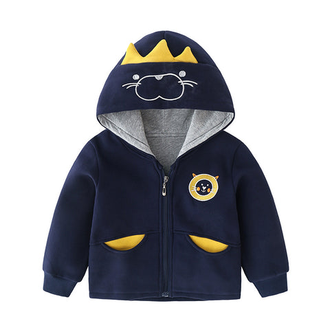 Playful Design Cotton Zip-Up Hoodie