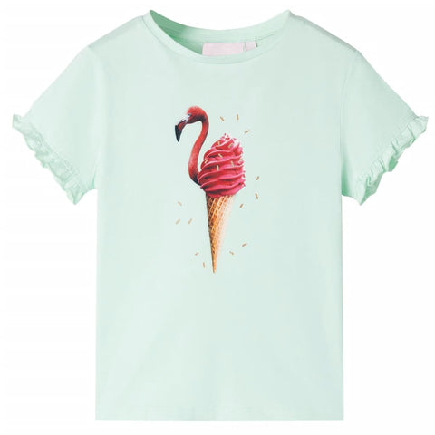 Soft Cotton T-Shirt Flamingo Ice Cream Design