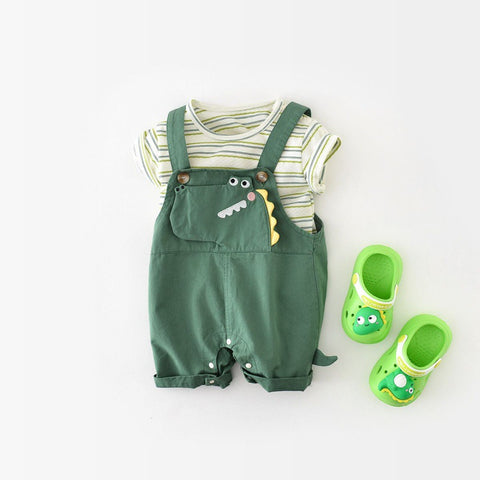Cotton Romper Dinosaur Detail