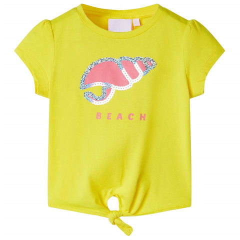 Cotton Shell Print Tie Hem T-Shirt