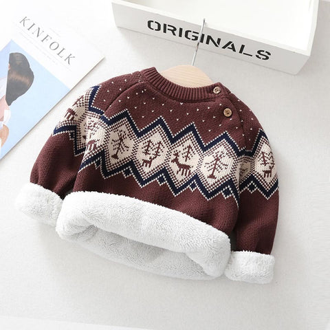 Warm & Cozy Fleece Lining Knitted Sweater