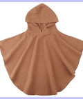 Brown hooded poncho on a white background