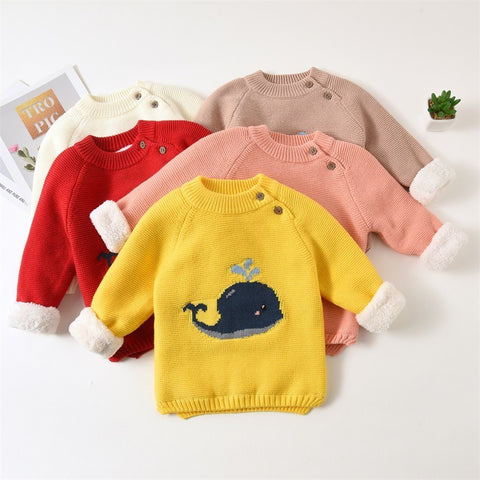 Cozy Knit Sweater Whale Embroidery Design
