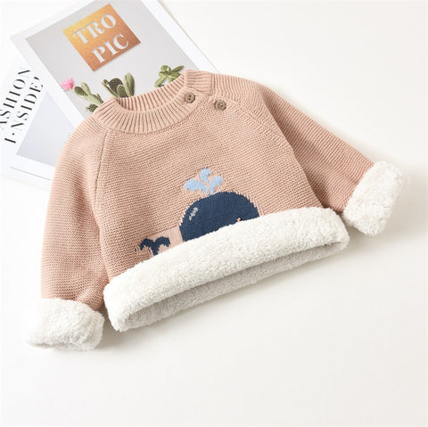 Cozy Knit Sweater Whale Embroidery Design