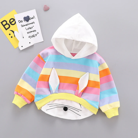 Rainbow Bunny Hooded Sweatshirt