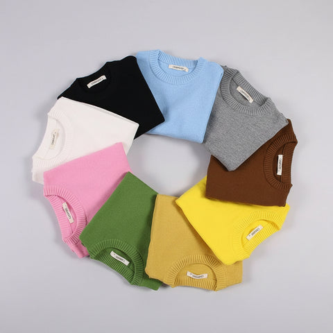 Colorful Soft Cotton Knit Sweater