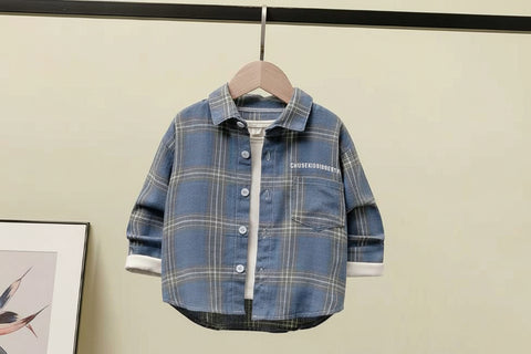 Plaid Cotton Button-Up Shirt