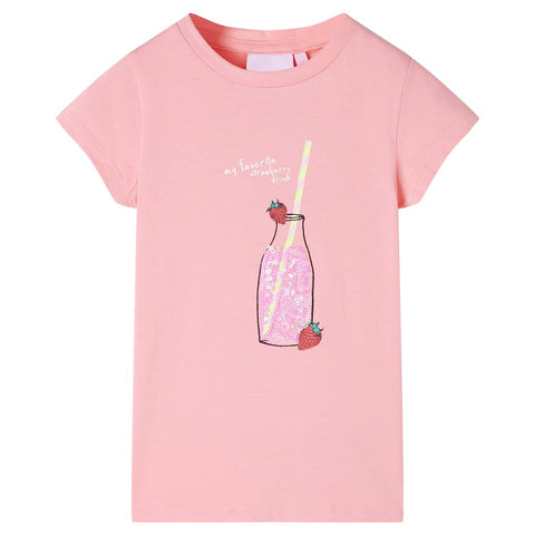Soft Cotton T-Shirt Strawberry Drink Design