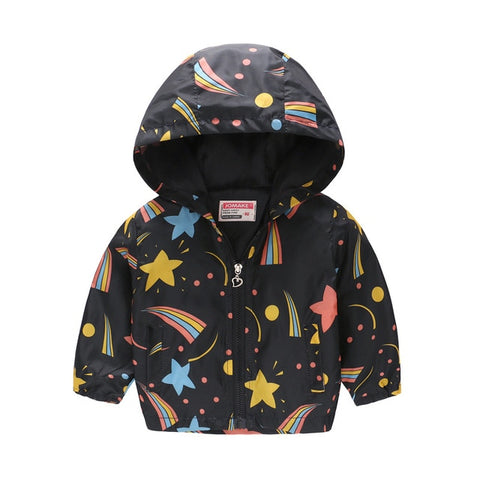Rainbow Windbreaker Jacket with Hood