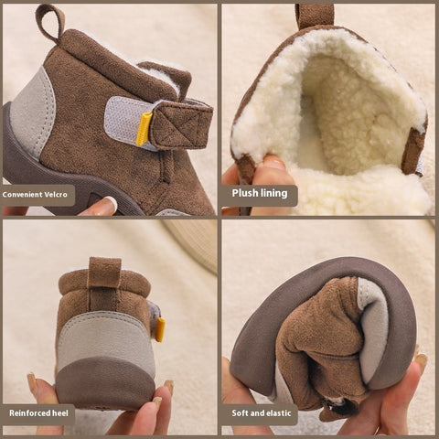 أحذية أطفال مبطنة بالفرو بألوان متداخلة