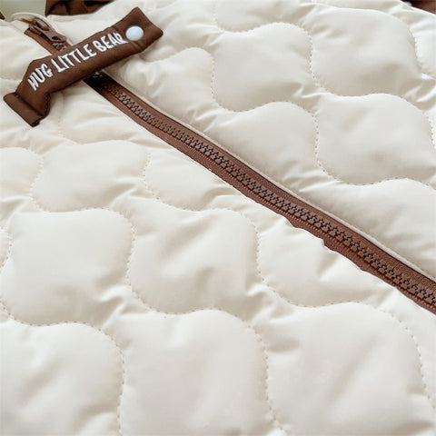 Quilted Hooded Jumpsuit with Bear Ears