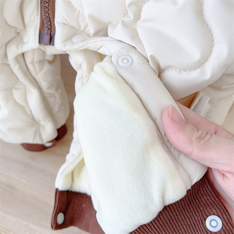 Quilted Hooded Jumpsuit with Bear Ears