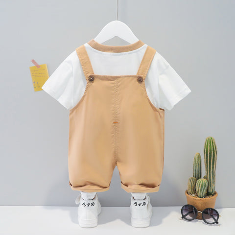 Tee & Suspender Shorts Set