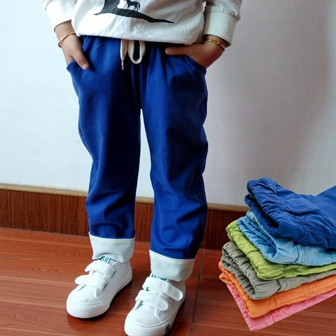 Soft Cotton–linen Pants with Cuffed Hem