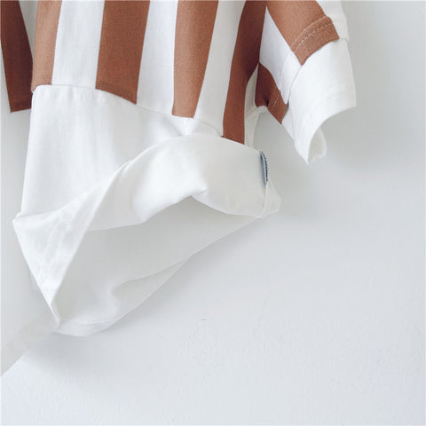 Sweat-absorbing Cotton Striped Polo T-Shirt