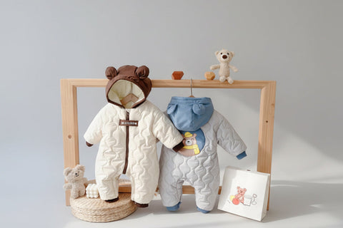 Quilted Hooded Jumpsuit with Bear Ears