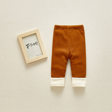 Cotton Ribbed Pants with Fleece Lining