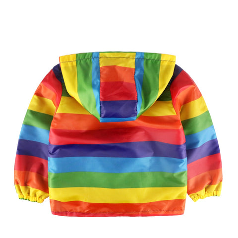 Rainbow Windbreaker Jacket with Hood