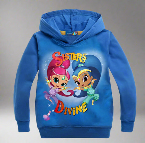 Cotton Hoodie with Sisters Divine Print