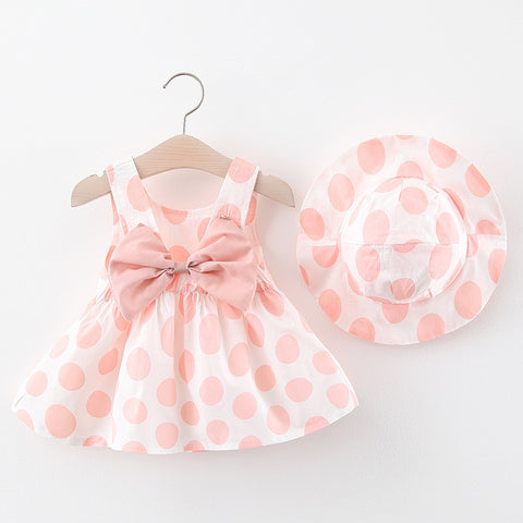 Strawberry Cotton Dress with Matching Sun Hat