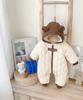 Quilted Hooded Jumpsuit with Bear Ears