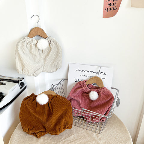Corduroy Bloomers with Pom Pom