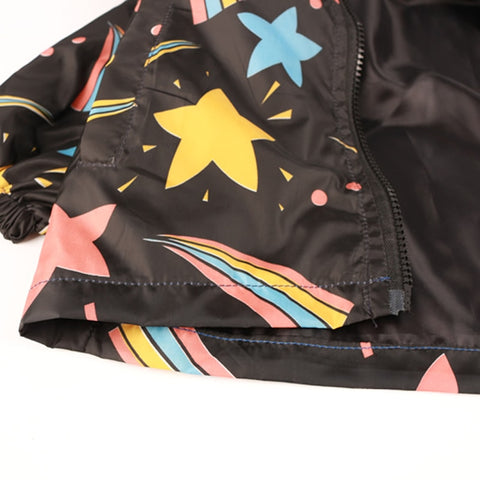 Rainbow Windbreaker Jacket with Hood
