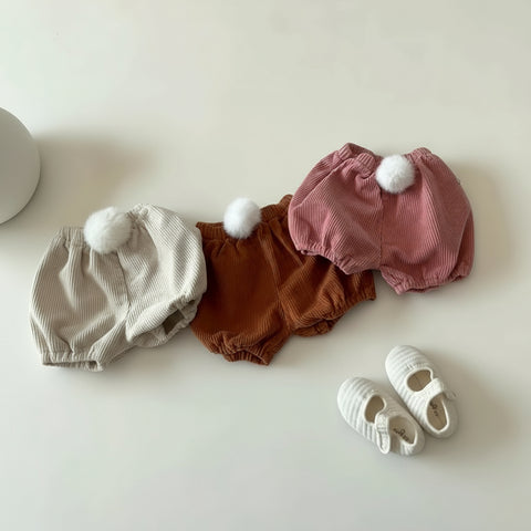 Corduroy Bloomers with Pom Pom