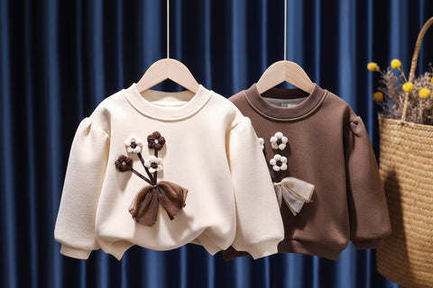 Floral Applique Cotton Sweater