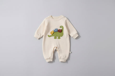 3D Dinosaur Embroidery Romper