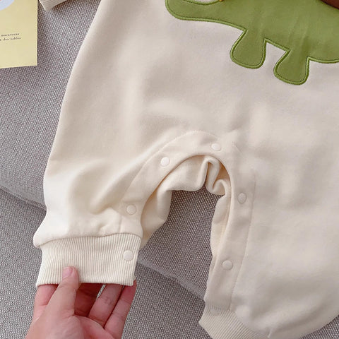 3D-Dinosaurier-Stickerei-Strampler