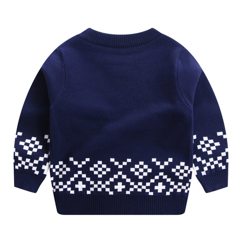 Playful Design Cotton Double-Layer Knit Sweater