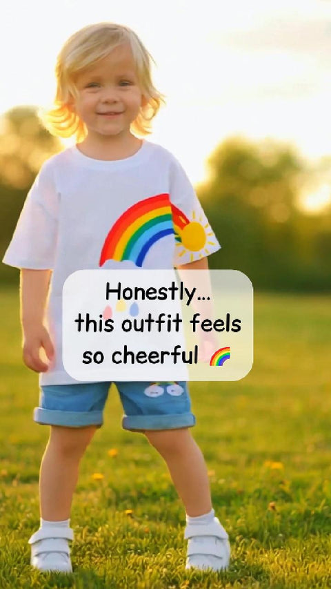 Shirt and Shorts Rainbow Print Set