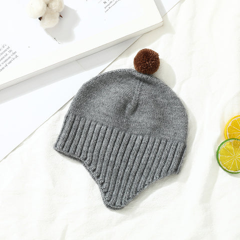 Soft 100% Wool Knit Hat with  Ear Protection