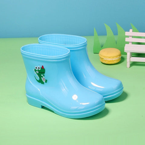 Rubber Rain Boots with Dinosaur Motif