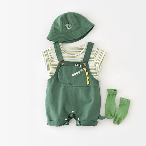 Cotton Romper Dinosaur Detail