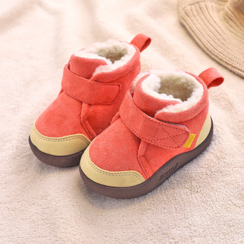 Fleece-Lined Color Block Baby Boots