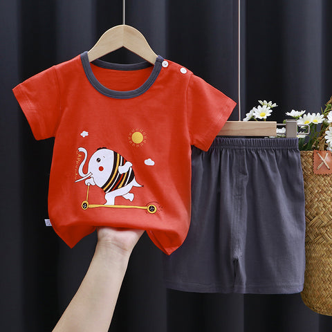 Fun Cotton T-Shirt and Elastic Shorts Set
