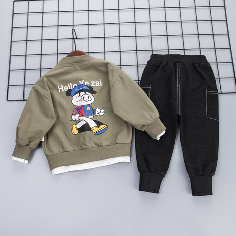 Playtime-Jacke, Baumwollpullover und Jogginghose-Set