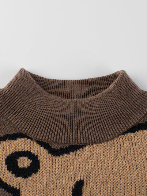 Suéter de algodón con estampado de oso
