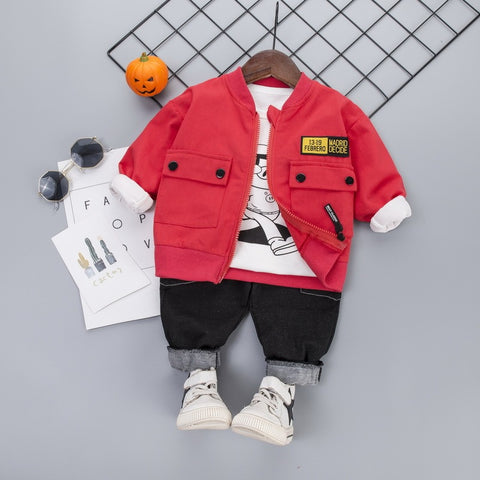 Playtime Jacket, Cotton Pullover and Jogger Pants Set