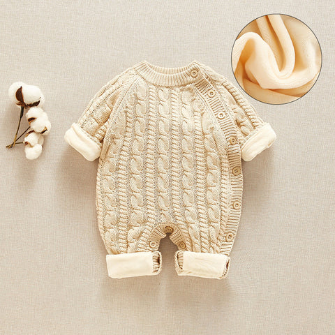 Warm Cotton Jumpsuit with Fleece Lining