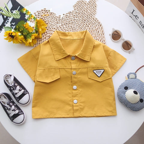 Soft Cotton Shirt and Elastic Shorts Set